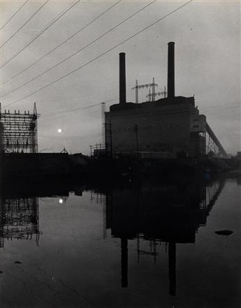 ANDREAS FEININGER (1906-1999) Group of 3 photographs of a refinery, comprising a copy print of a panorama and a single print, and a thi